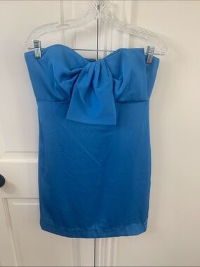 Lilly Pulitzer Strapless Royal Blue Bow-Front Sheath Dress, Size 2